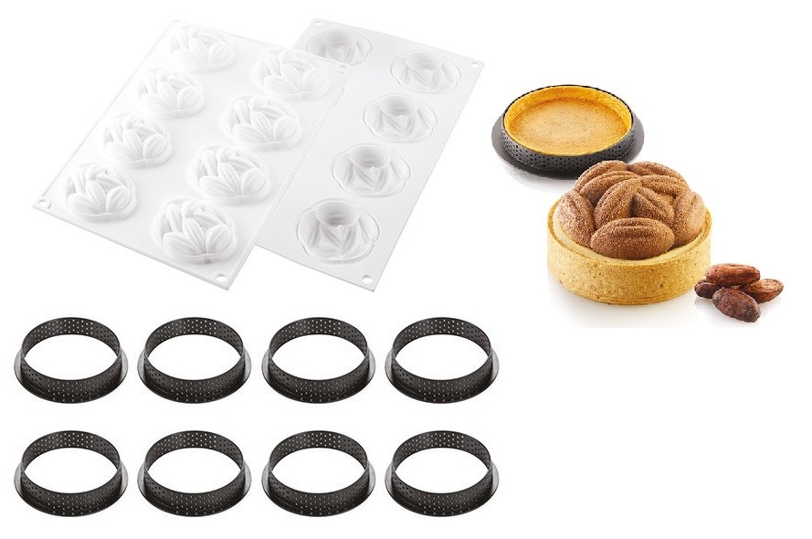 MOLDE DE SILICON KIT TARTE RING COCOA SILIKOMART
