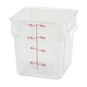 CONTENEDOR CUADRADO CON TAPA ROJA 8 QT