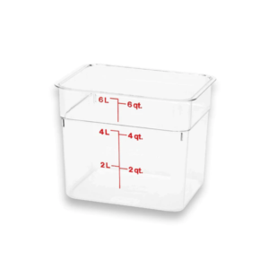 CONTENEDOR CUADRADO CON TAPA ROJA 6 QT